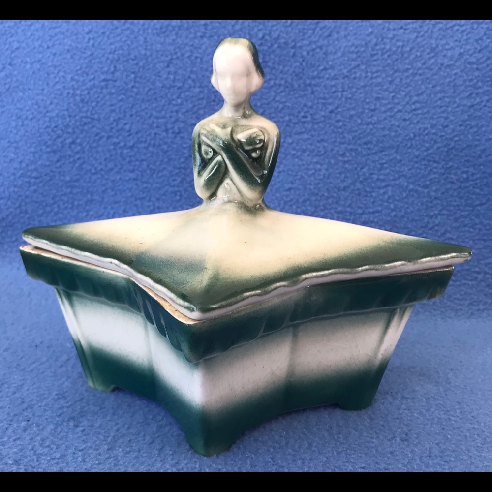 Czech Pin Half Doll Ballerina Dancer Dresser Box